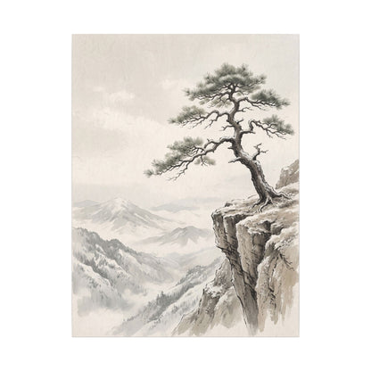 Seijaku Pine Tree Canvas Art - Japandi Japanese Pattern