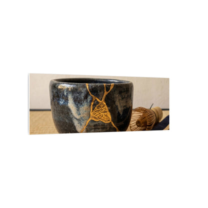 Kanso Tea Ceremony Canvas Art - Kintsugi Gold Vein