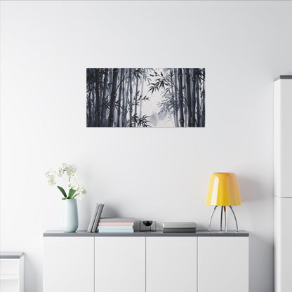 Tranquil Bamboo Grove Canvas Art - Sumi E Zen