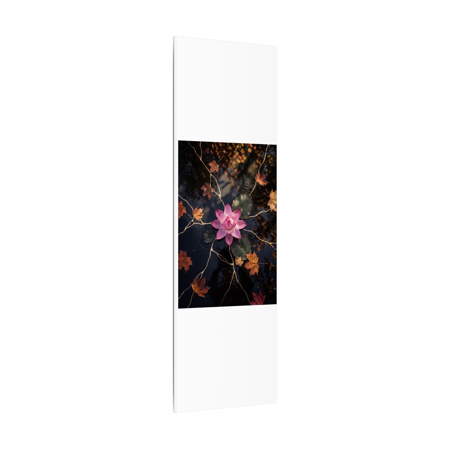 Ma Lotus Flower Canvas Art - Kintsugi Gold Vein