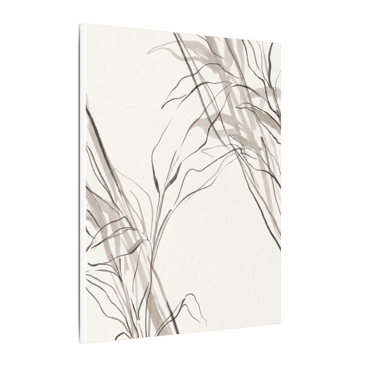 Neutral Shoji Screen Canvas Art - Minimal Line Japandi