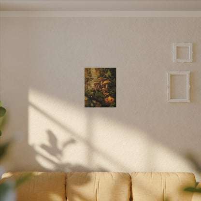 Spring Wild Mushrooms Herbarium Canvas Art | Earthy Decor