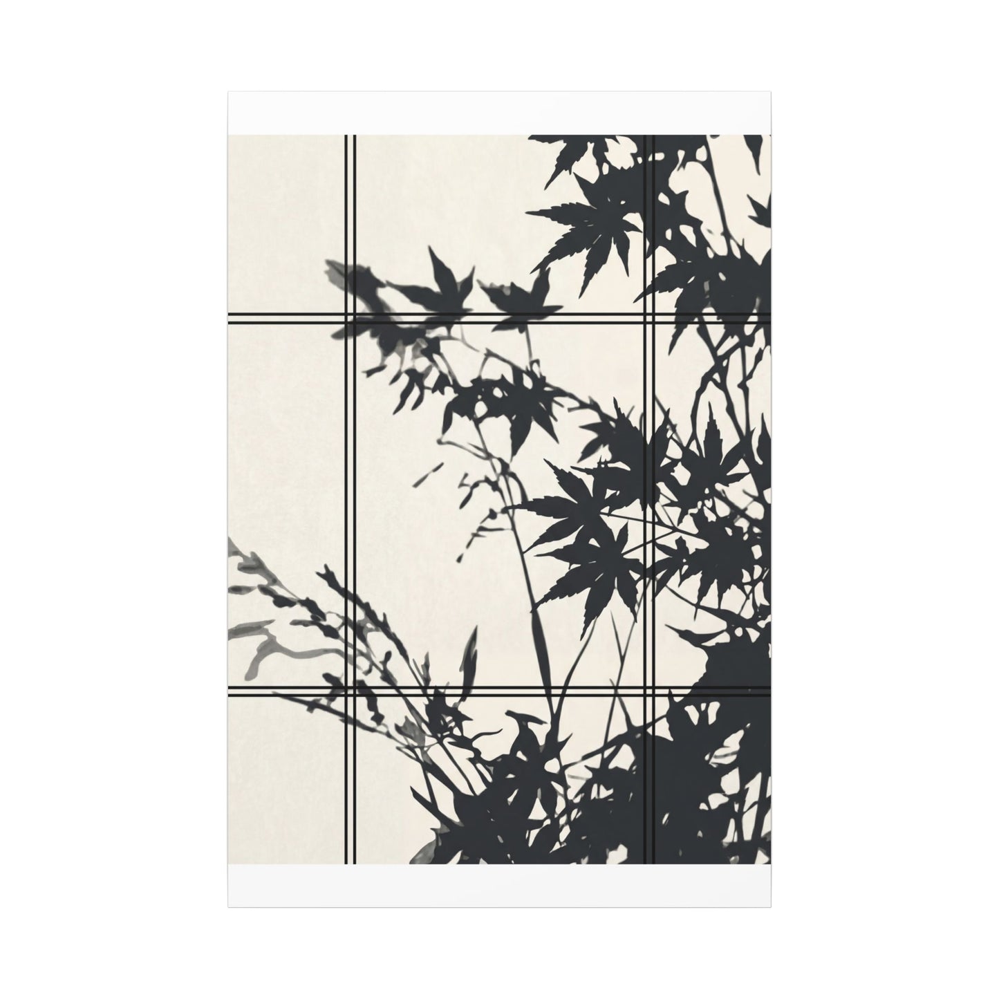 Shoji Screen Canvas Art | Summer Japandi Minimal Line Art