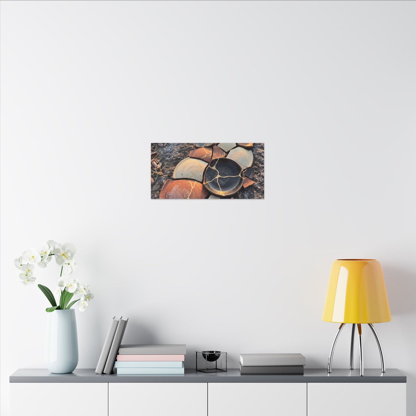 Winter Broken Pottery Gold Vein Canvas Art | Beautiful Decor