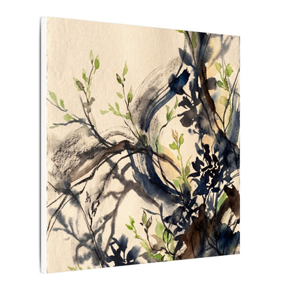 Ma Shadow Play Canvas Art - Dark Japandi Charcoal Ink