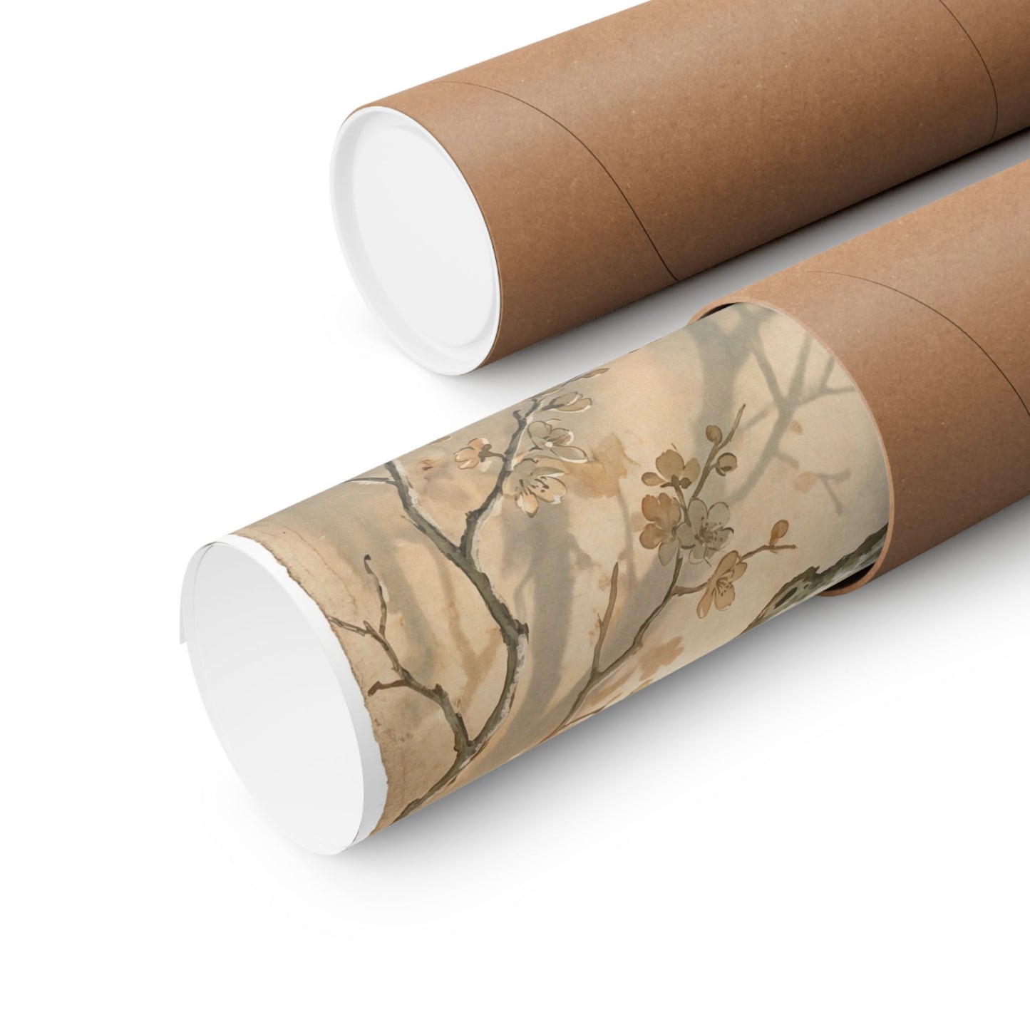 Cherry Blossom Japanese Pattern Wall Art Print | Earthy Japandi Art