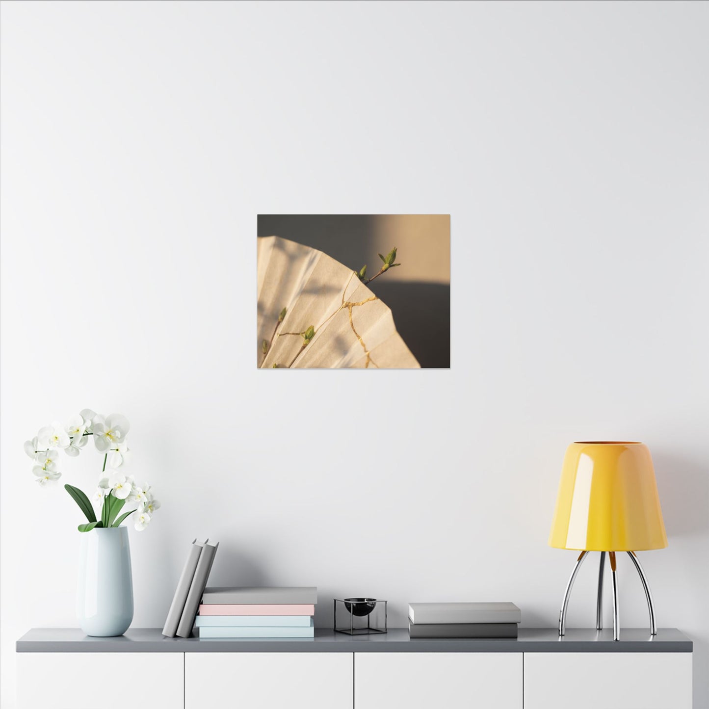 Paper Fold Gold Vein Canvas Art | Healing Kintsugi Art