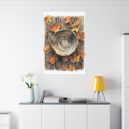 Ma Ceramic Bowl Canvas Art - Japandi Watercolor