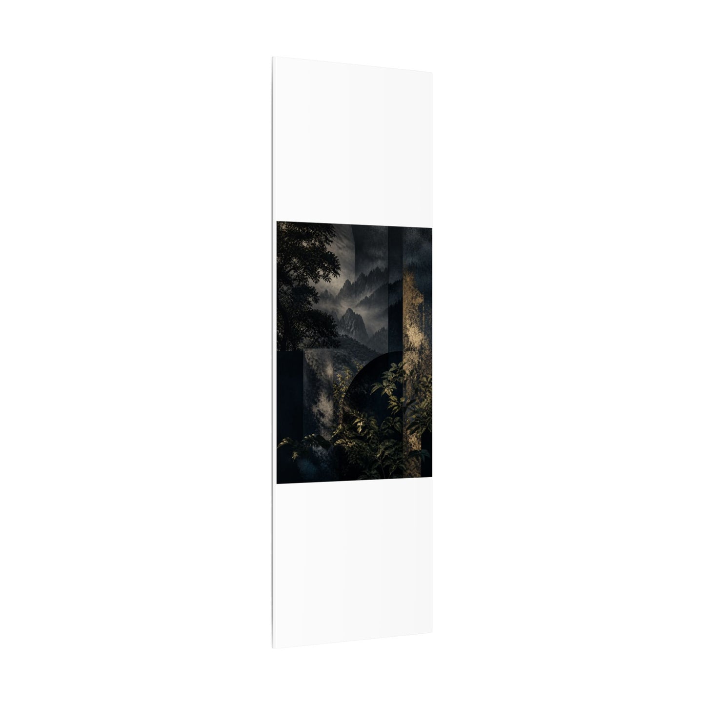 Mountain Mist Summer Canvas Art | Dark Japandi Atmospheric Design