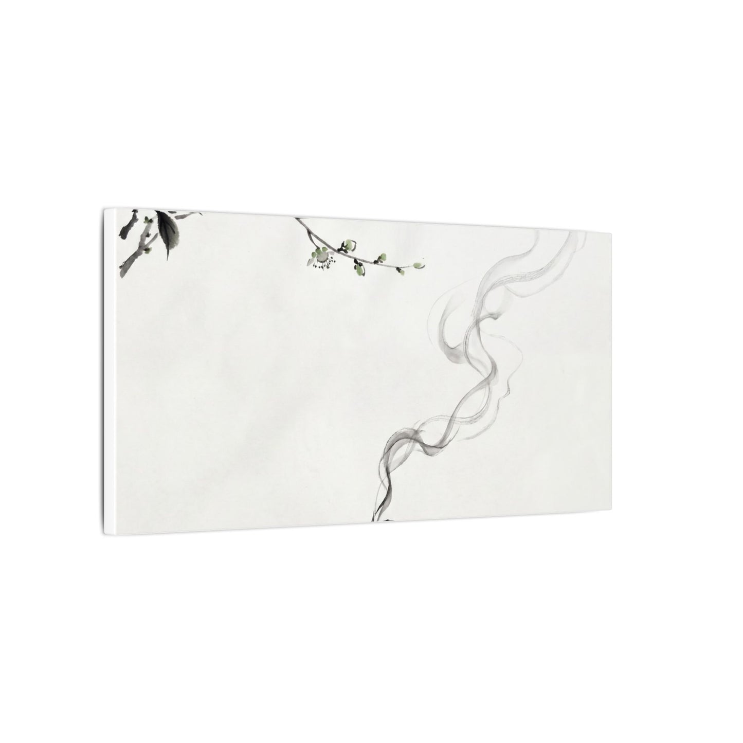 Calm Incense Smoke Canvas Art - Sumi E Zen