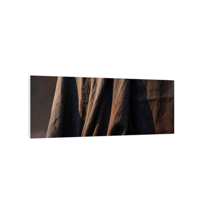 Silk Drape Canvas Art | Winter Dark Japandi Shadow Zen Art