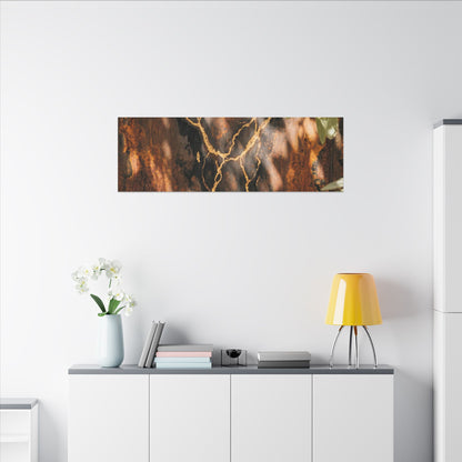 Kanso Rust Patina Canvas Art - Kintsugi Gold Vein