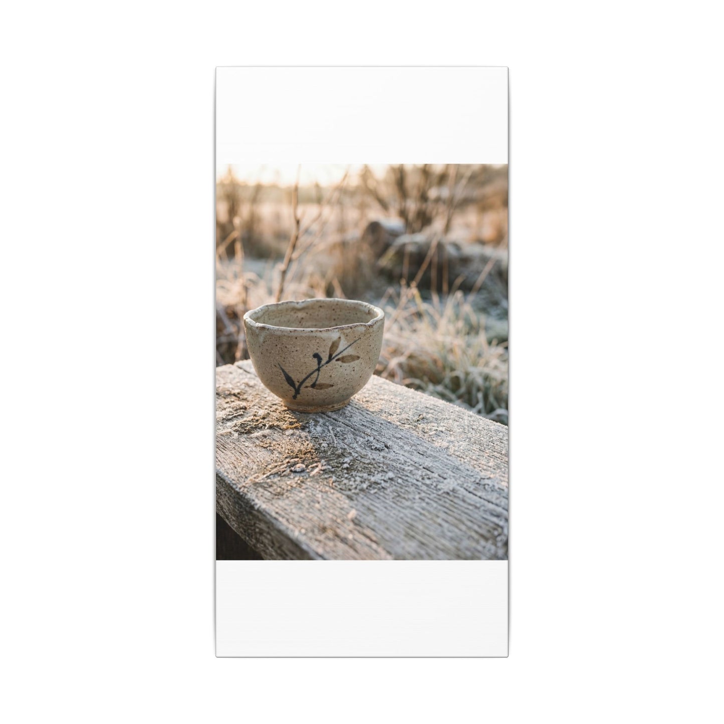 Golden Hour Ceramic Bowl Canvas Art - Japandi Ma