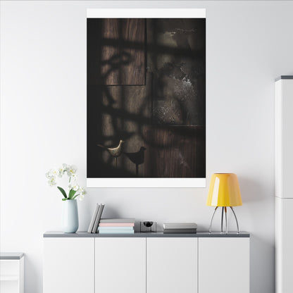Dark Japandi Shadow Play in Candlelight | Dark Texture Canvas Art