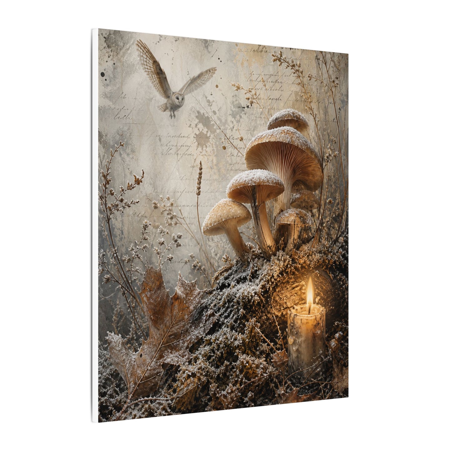 Wild Mushrooms Texture Canvas Art | Elegant Japandi Art