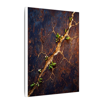 Rust Patina Spring Canvas Art | Kintsugi Resilient Design