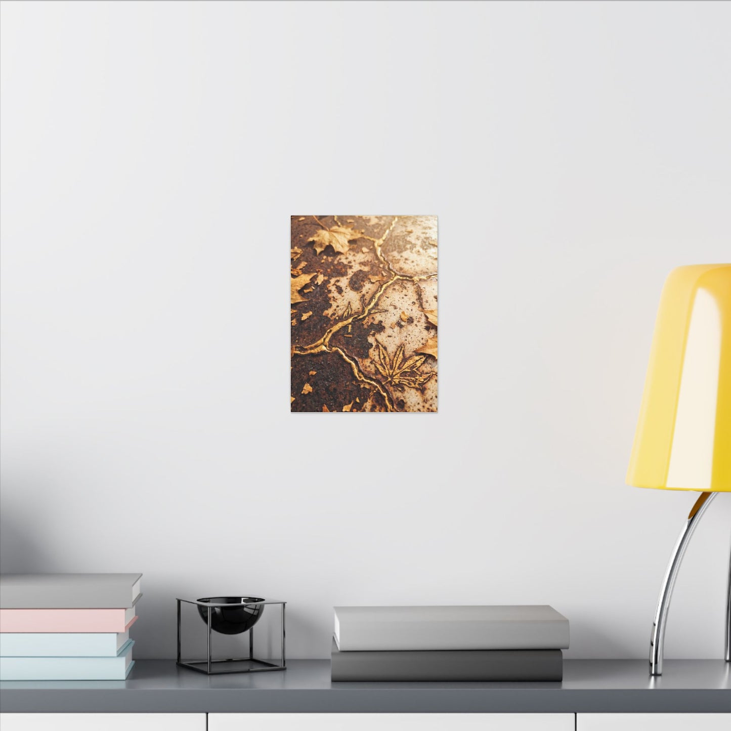 Kintsugi Rust Patina in Golden Hour | Gold Vein Canvas Art