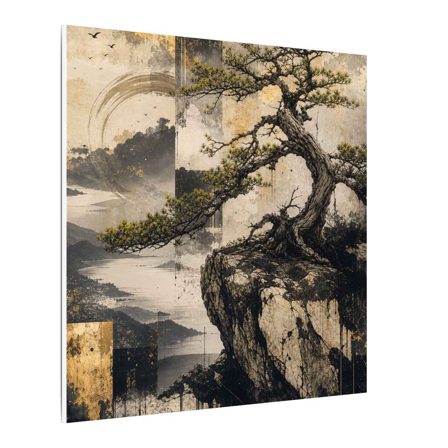 Golden Hour Pine Tree Canvas Art - Japandi Datsuzoku