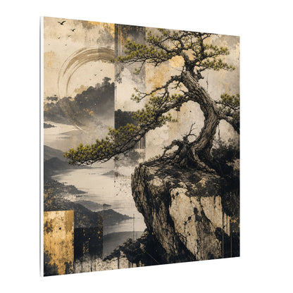 Golden Hour Pine Tree Canvas Art - Japandi Datsuzoku