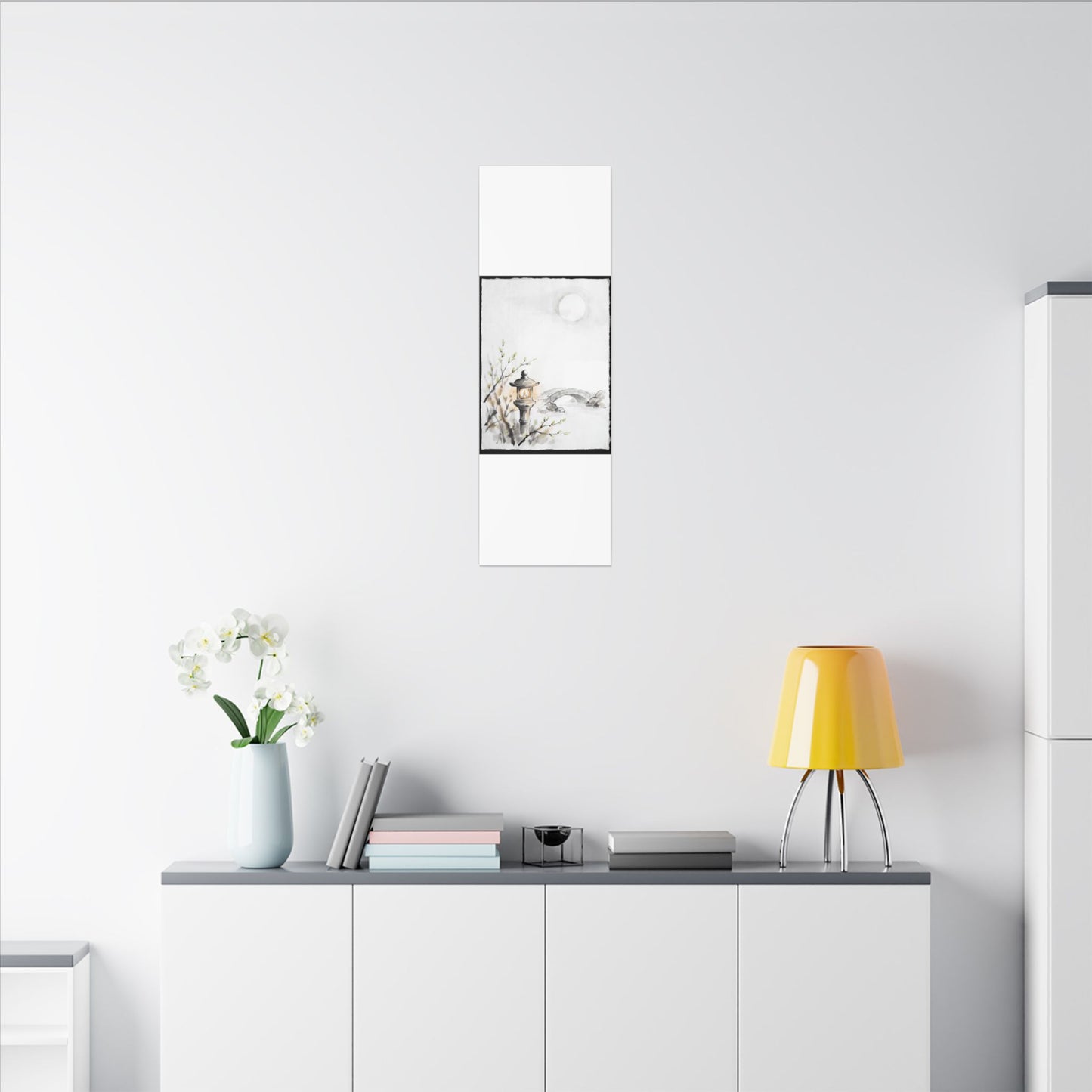 Moonlit Garden Spring Canvas Art | Zen Contemplative Design