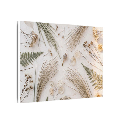 Elegant Dried Flowers Canvas Art - Japanese Pattern Japandi