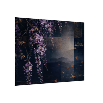 Dawn Wisteria Canvas Art - Dark Japandi Fukinsei