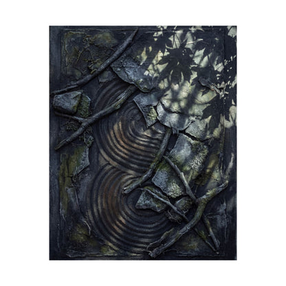 Winter Rock Garden Dark Texture Wall Art Print | Moody Decor