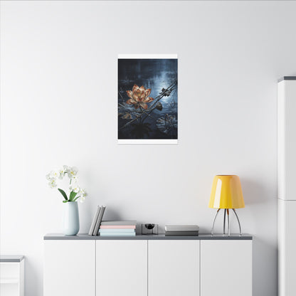 Winter Lotus Flower Broken Beauty Canvas Art | Healing Decor