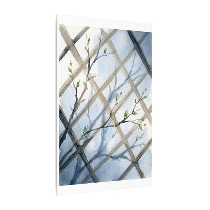 Shoji Screen Canvas Art | Spring Japandi Watercolor Art