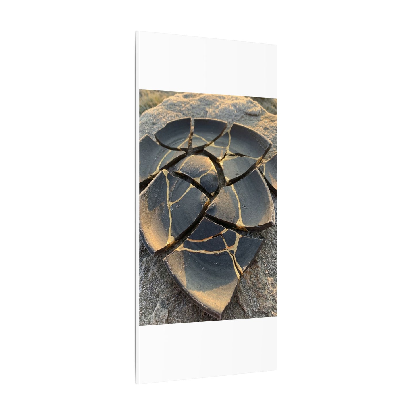 Broken Pottery Winter Canvas Art | Kintsugi Resilient Design
