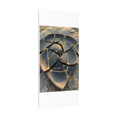 Broken Pottery Winter Canvas Art | Kintsugi Resilient Design