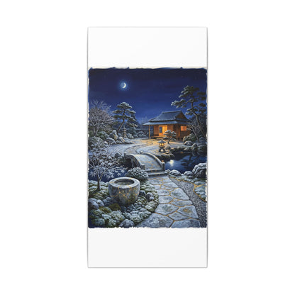 Moonlit Garden Winter Canvas Art | Kintsugi Artful Design