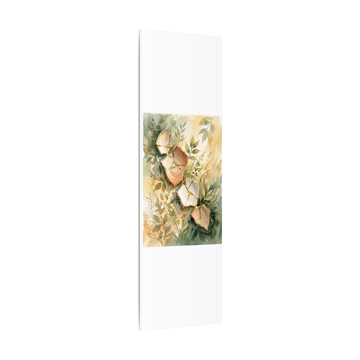 Japandi Broken Pottery in Golden Hour | Watercolor Canvas Art