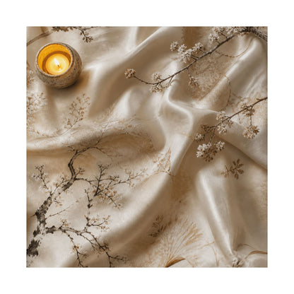 Warm Silk Drape Wall Art Print - Japanese Pattern Japandi