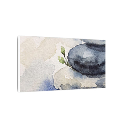 River Stones Watercolor Canvas Art | Cozy Japandi Art