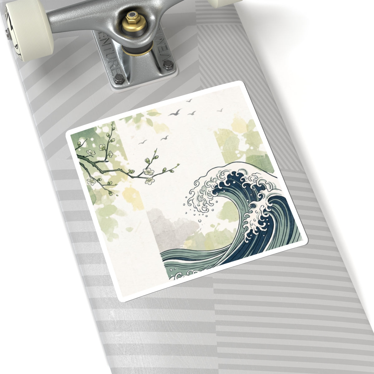 Spring Ocean Wave Ukiyo E Inspired Sticker | Calm Decor