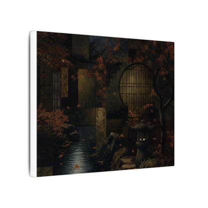 Moonlight Moonlit Garden Canvas Art - Dark Japandi Shibui