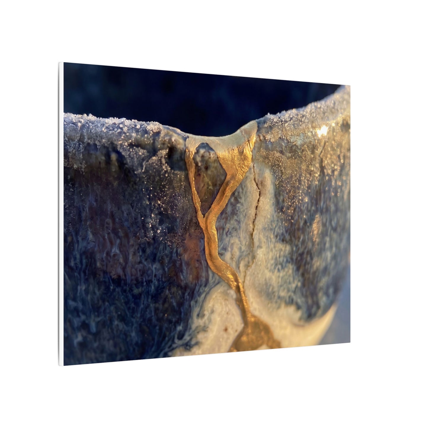 Winter Ceramic Bowl Gold Vein Canvas Art | Healing Decor