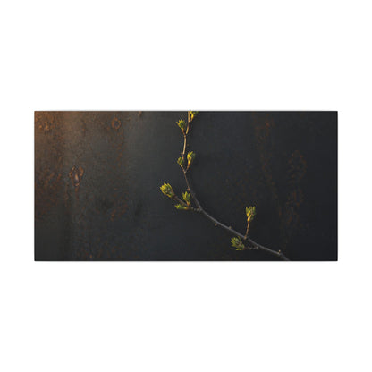 Dark Japandi Rust Patina in Golden Hour | Moody Minimal Canvas Art