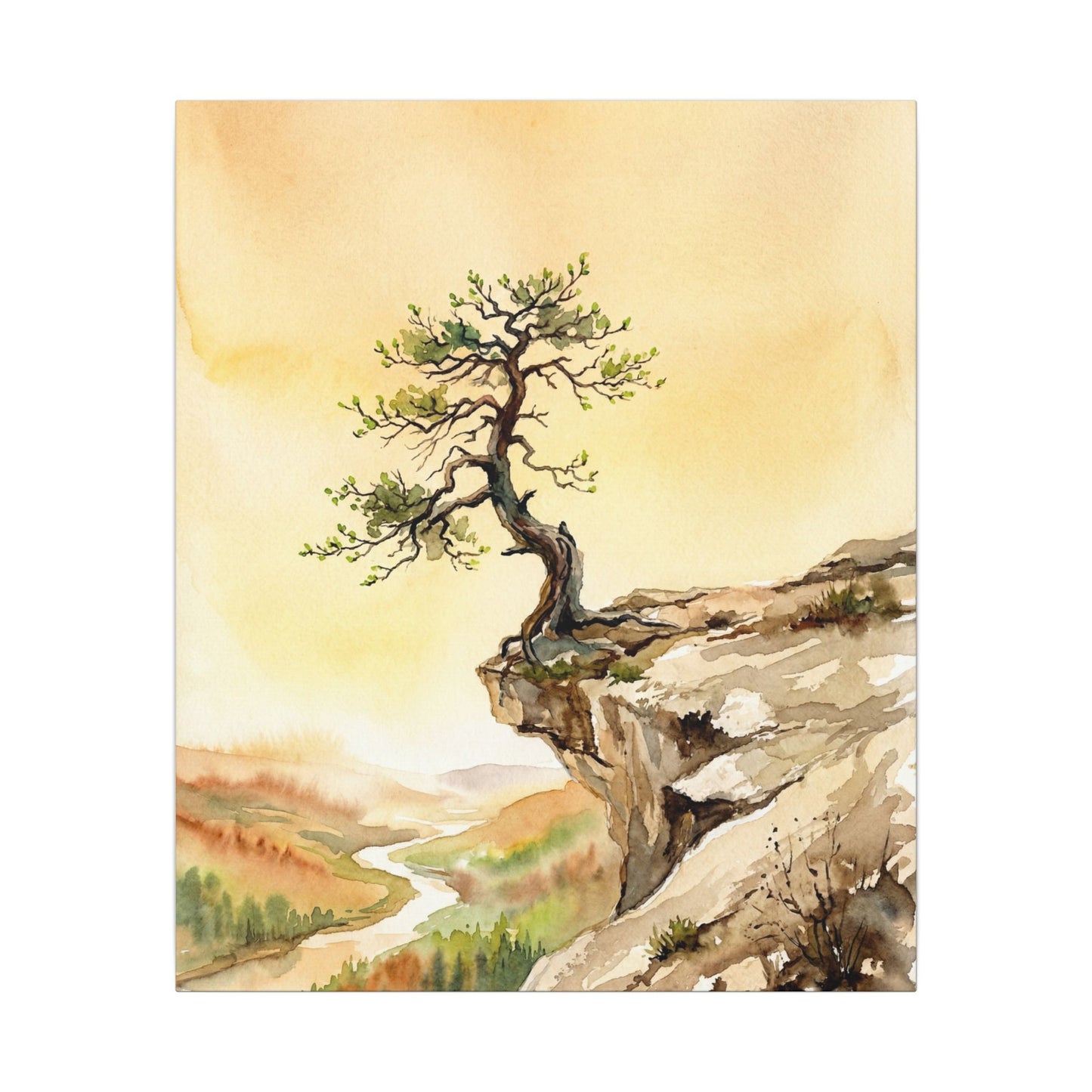 Golden Hour Pine Tree Canvas Art - Japandi Fukinsei
