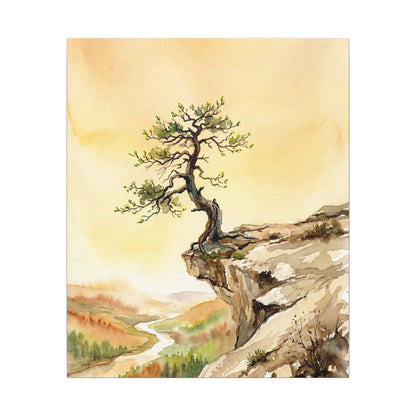Golden Hour Pine Tree Canvas Art - Japandi Fukinsei