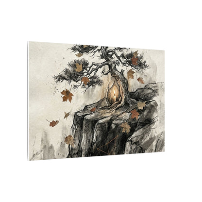 Pine Tree Autumn Canvas Art | Japandi Earthy Design