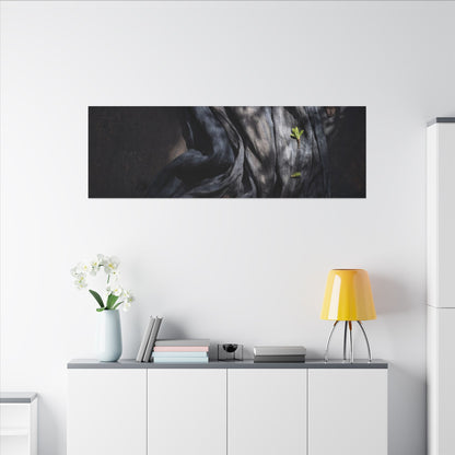 Seijaku Silk Drape Canvas Art - Dark Japandi Dark Texture