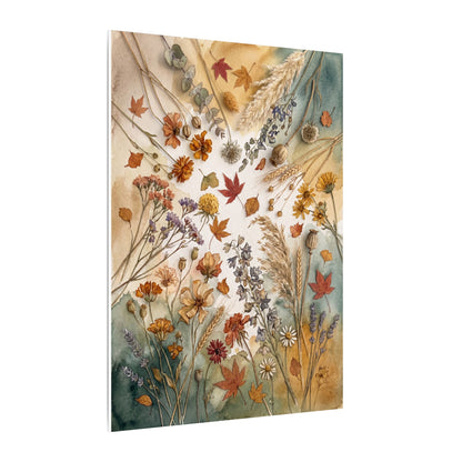 Dried Flowers Canvas Art | Autumn Japandi Watercolor Art