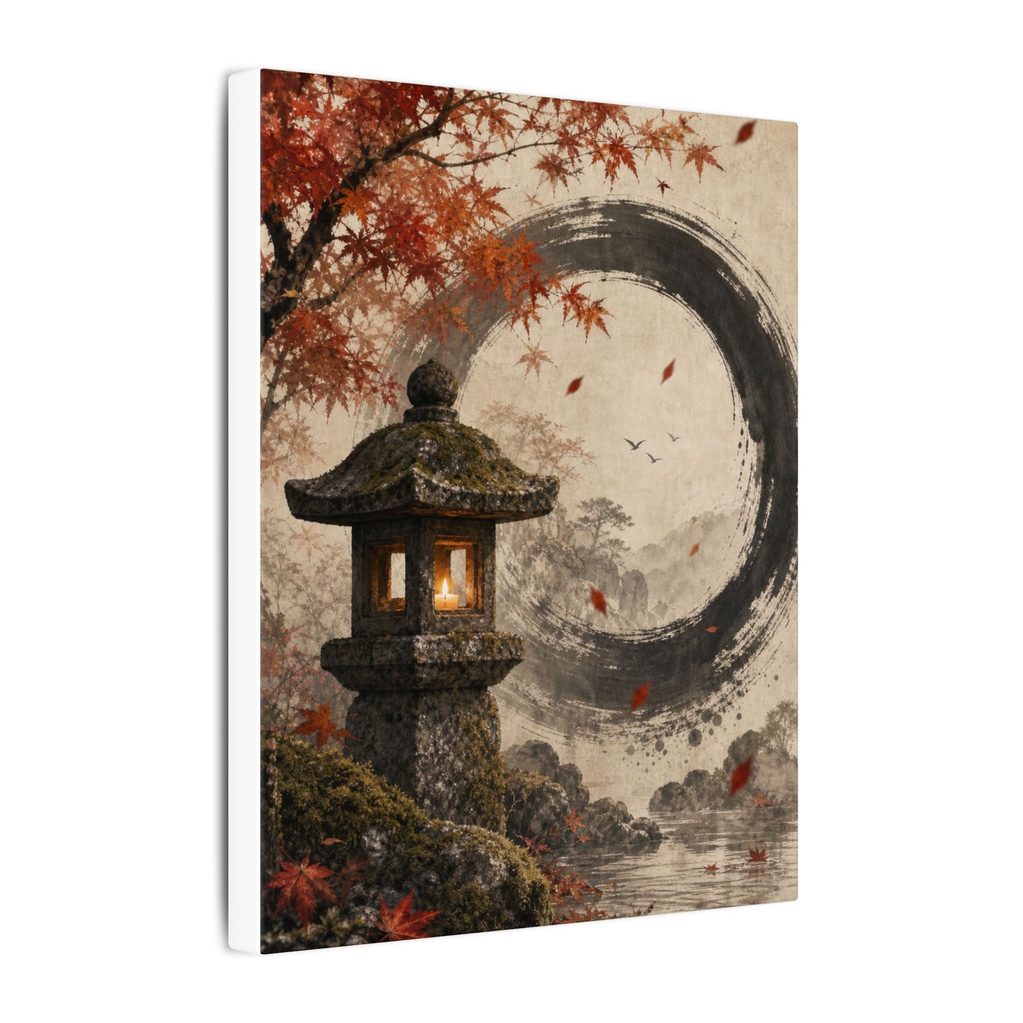 Ma Stone Lantern Canvas Art - Zen Enso