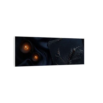 Candlelight Silk Drape Canvas Art - Dark Japandi Kanso
