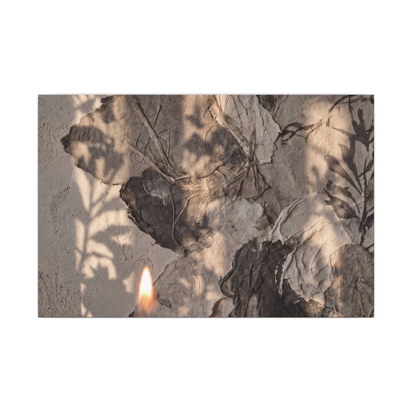 Shadow Play Summer Canvas Art | Japandi Elegant Design