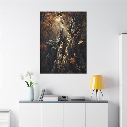 Pine Tree Autumn Canvas Art | Kintsugi Beautiful Design