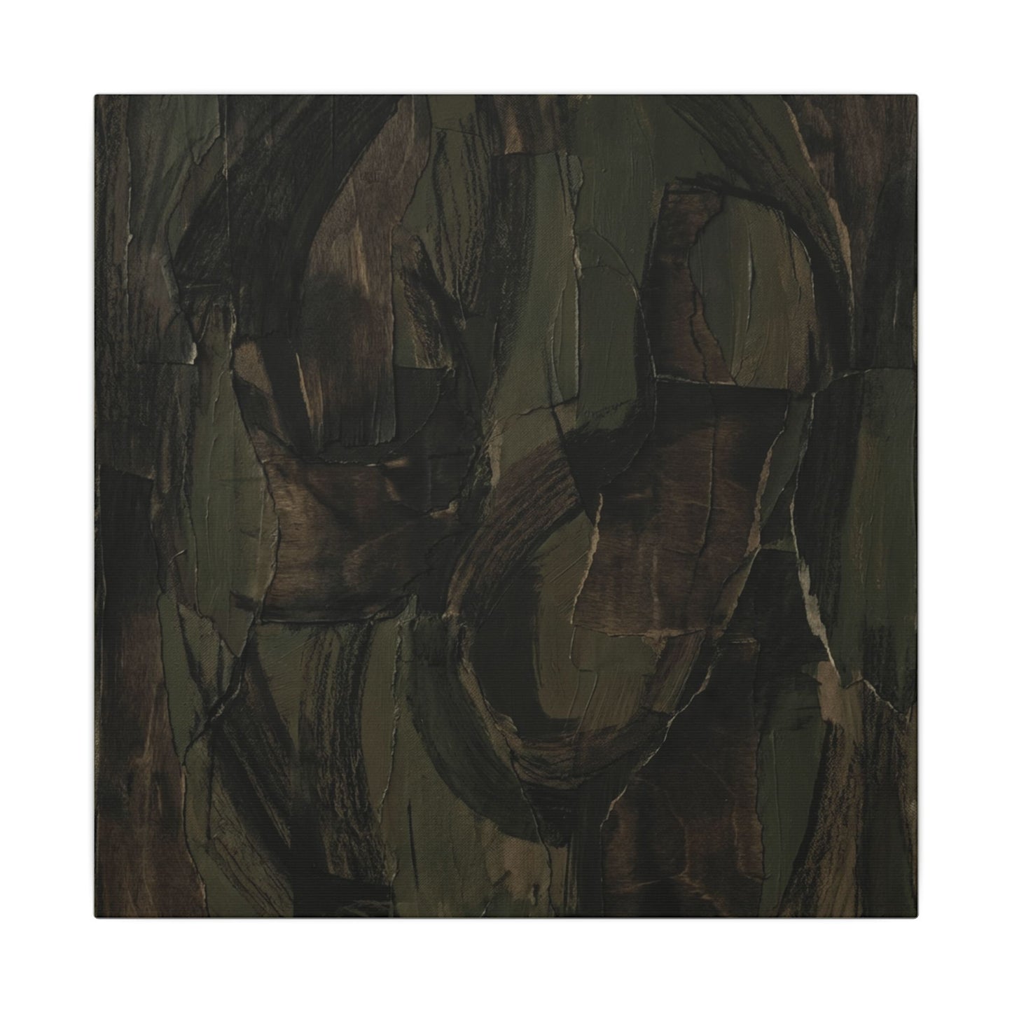 Mixed Media Dark Japandi Textured Canvas Art