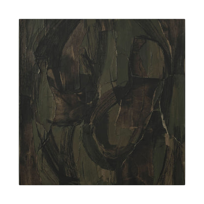 Mixed Media Dark Japandi Textured Canvas Art